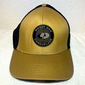 Mossy Oak Patch Hat Cap Coyote Brown Flex / Stretch-fit Size Small/ Medium